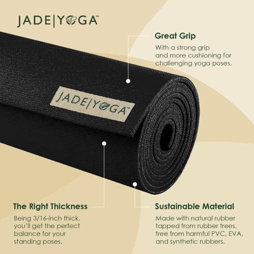 Black harmony natural rubber exercise mat — photo 3