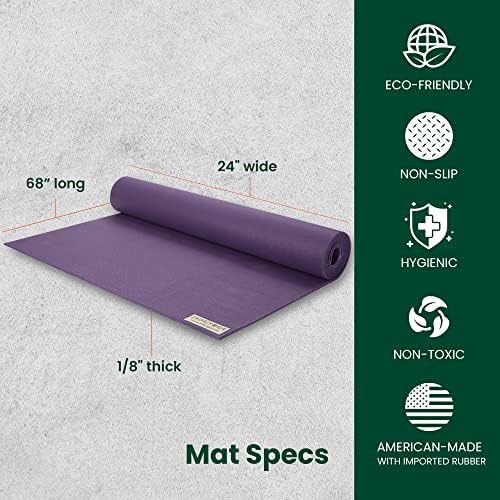 Purple travel natural rubber yoga mat — photo 3