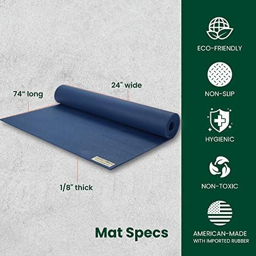 Midnight blue travel rubber yoga mat 74 inch — photo 3