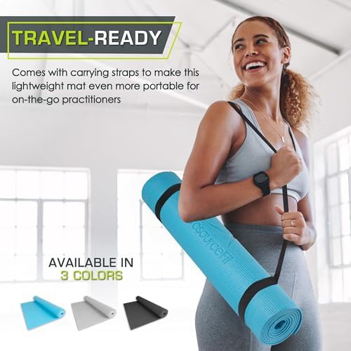 Aqua extra long classic yoga mat — photo 4