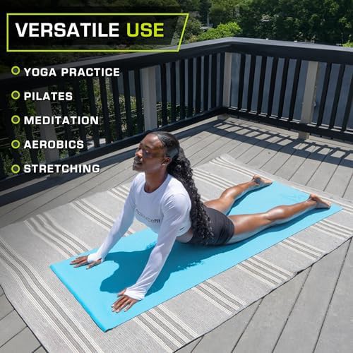Aqua extra long classic yoga mat — photo 5