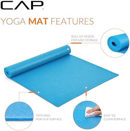 Blue Lightweight Non Slip Fitness Mat — photo 3
