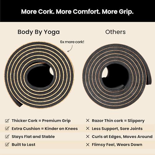 Luxury cork yoga mat with extra thick grip — photo 5
