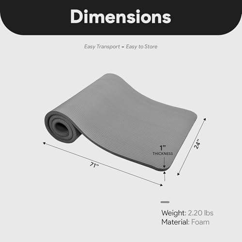 Gray high density exercise yoga mat — photo 4