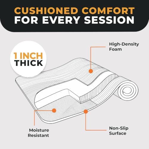 Extra thick black exercise yoga mat — photo 4