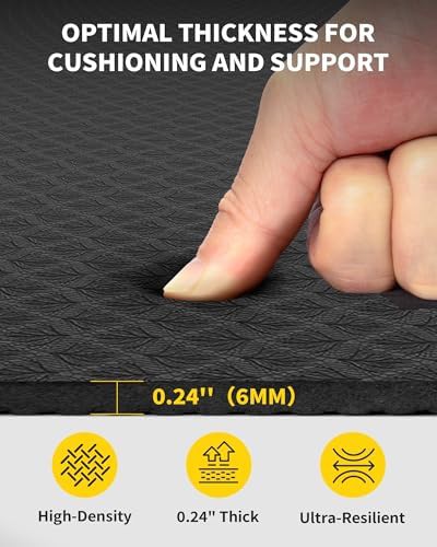 Large black TPE workout mat for home gym — photo 3
