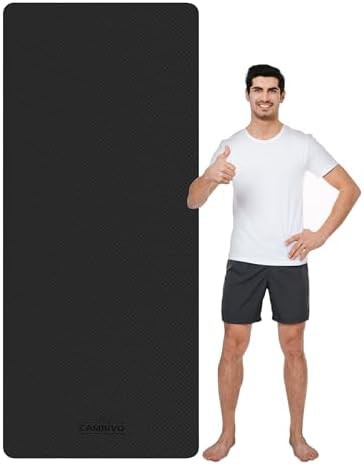Extra long black non slip fitness mat