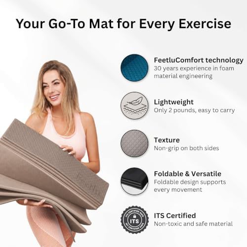 Coffee foldable lightweight fitness mat — photo 3