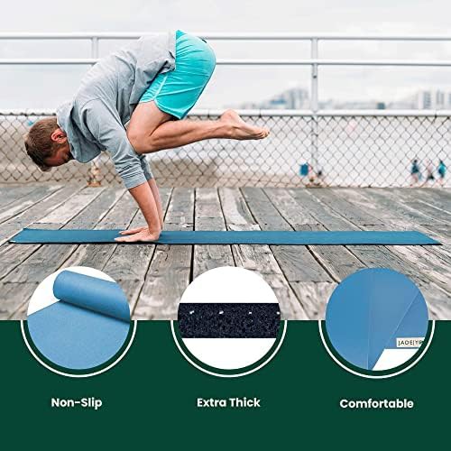 Slate blue fusion thick workout mat — photo 5