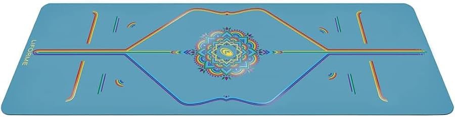 Printed blue beginner yoga mat professional — photo 4