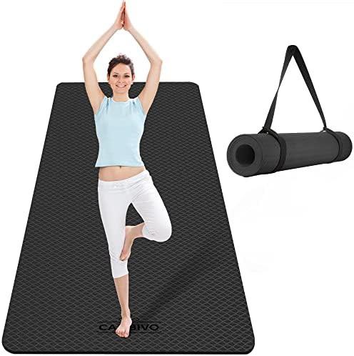 Extra wide black 6mm yoga mat
