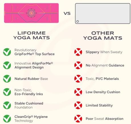 Printed pink yoga mat ultimate grip — photo 3