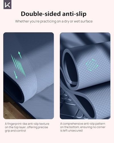 Extra wide navy blue TPE mat — photo 3