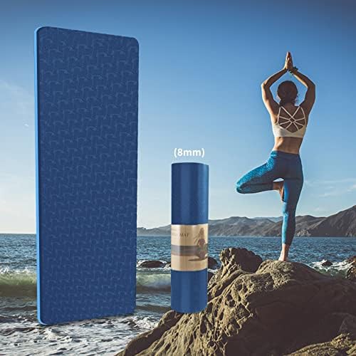 Blue high density thick TPE exercise mat — photo 5