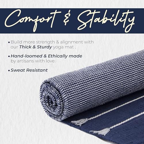 Handmade organic cotton yoga rug mat — photo 4