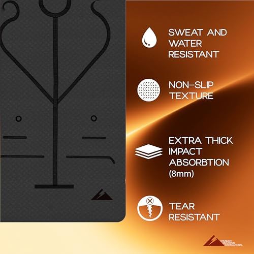 Black and grey TPE 8mm yoga mat — photo 3