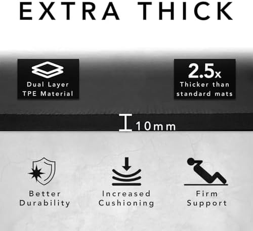 Extra thick 10mm wide workout mat — photo 3