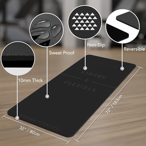 Extra thick 10mm wide workout mat — photo 5