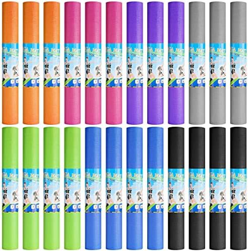 Assorted colors thin yoga mats 24 pack