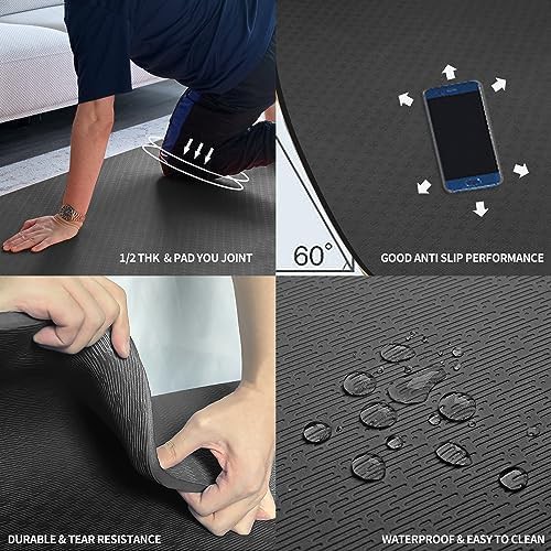 Large black square exercise mat 6x4 — photo 4