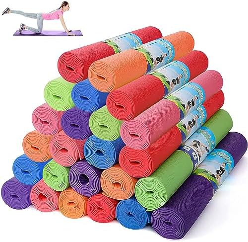 Colorful lightweight PVC pilates mats bulk pack
