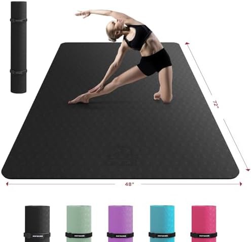 Thick wide stretching and fitness floor mat