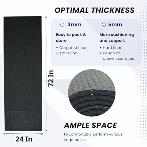 Black Travel Lightweight 3mm Yoga Mat — photo 3