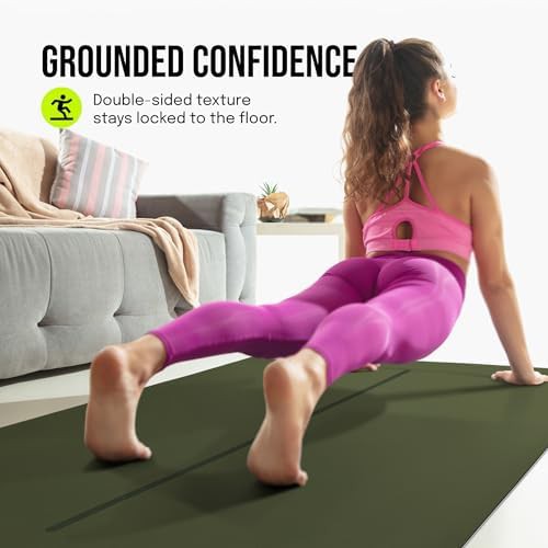 Olive green extra wide exercise mat — photo 5