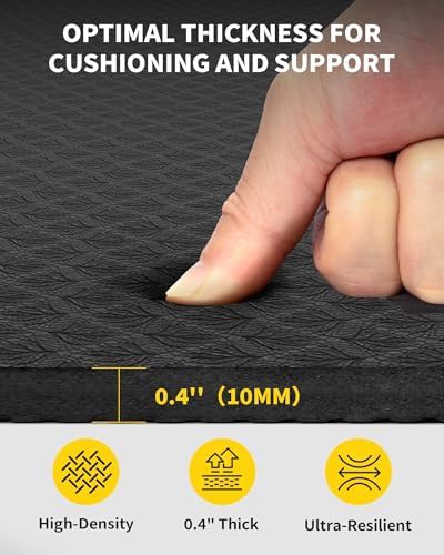 Extra thick black large workout mat — photo 3