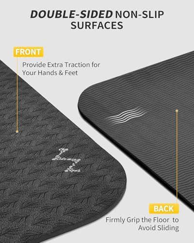 Extra thick black large workout mat — photo 4