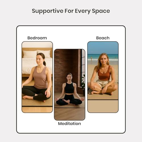 Handmade black straw reversible yoga mat — photo 4