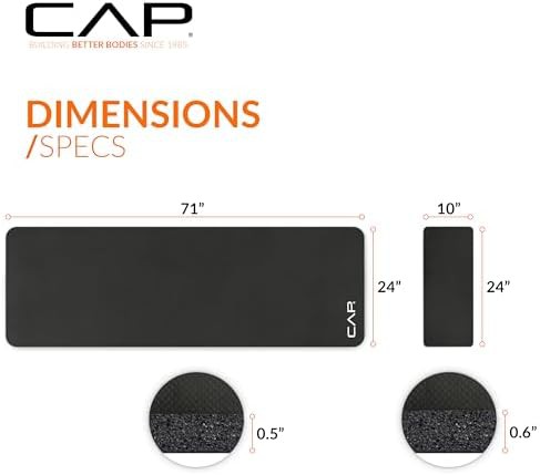 Thick Black Exercise Mat with Knee Pad — photo 4