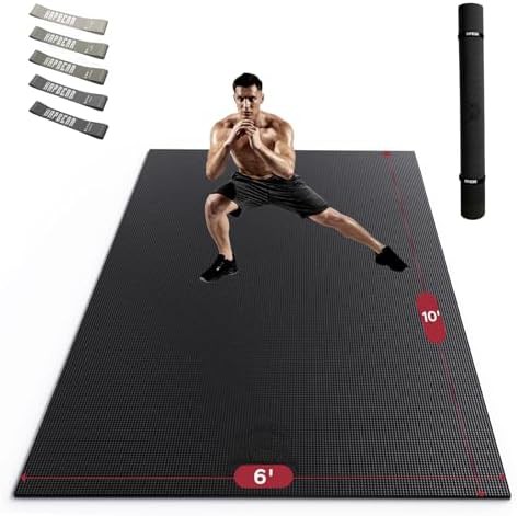Giant ten by six foot home gym mat