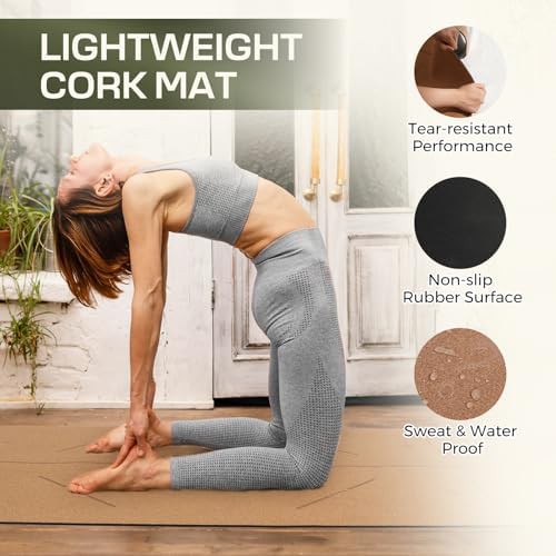Cork natural rubber hot yoga mat — photo 4