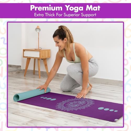 Amethyst lotus printed reversible yoga mat — photo 5