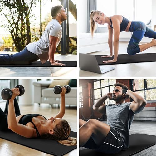 Black multi purpose fitness mat 8mm — photo 3
