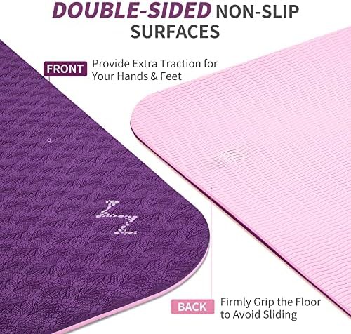 Extra wide purple rose yoga mat — photo 3