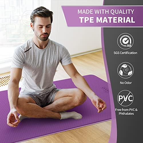 Extra wide purple rose yoga mat — photo 5