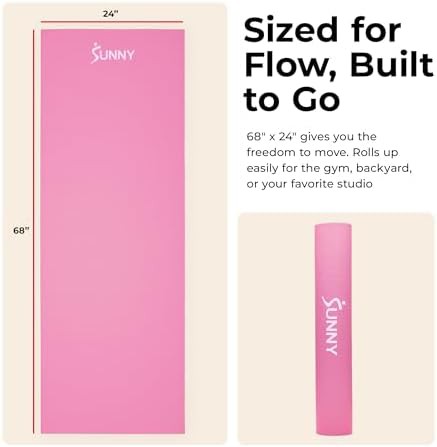 Pink slim high density exercise mat — photo 4