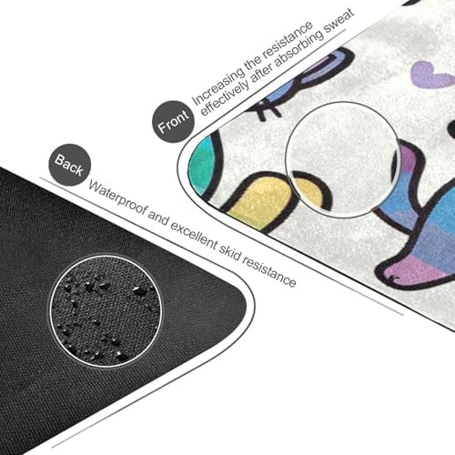 Cute rainbow cat suede yoga mat — photo 3