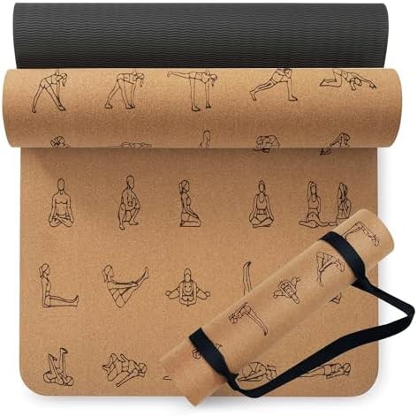 Premium cork hot yoga exercise mat