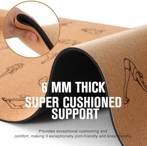 Premium cork hot yoga exercise mat — photo 4