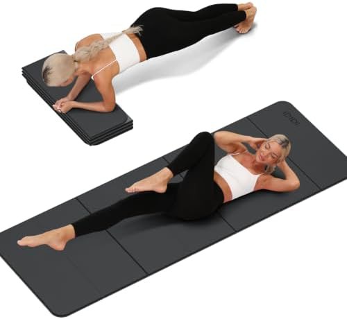 Compact foldable travel fitness mat