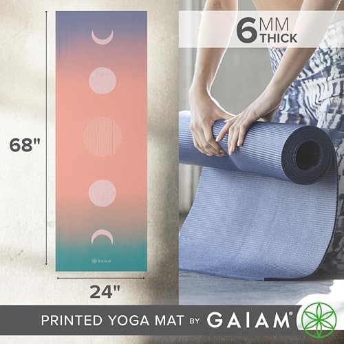 Pastel moon phases 6mm yoga mat — photo 4