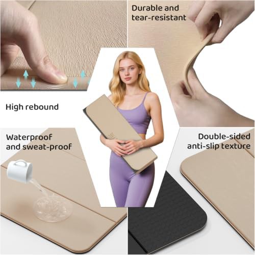 Milk coffee folding travel yoga mat — photo 4