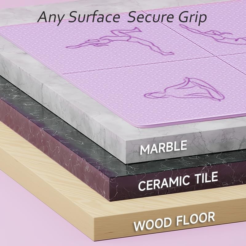 Purple foldable TPE travel exercise mat — photo 3