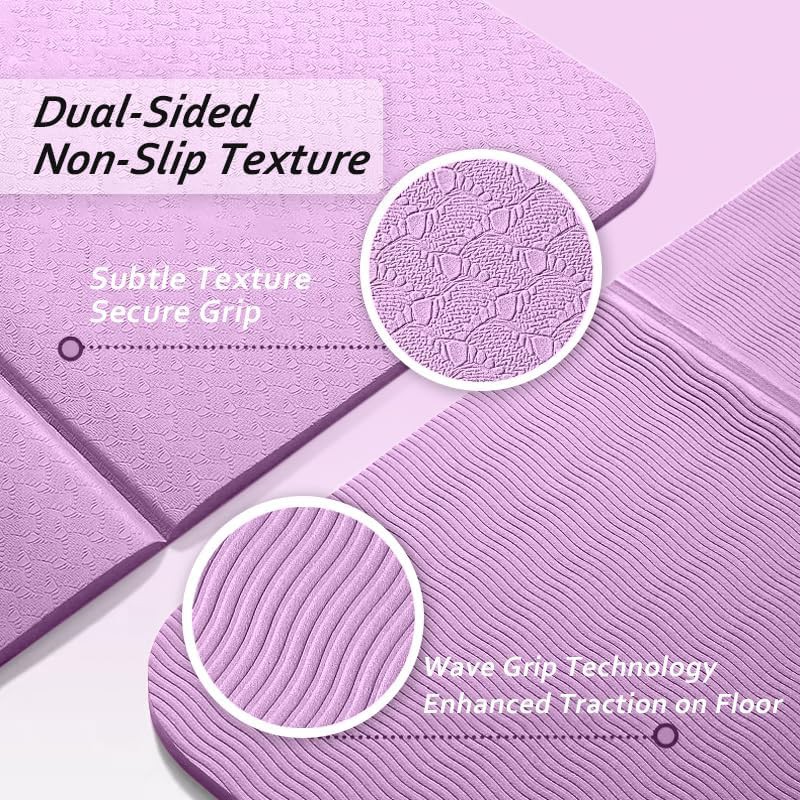 Purple foldable TPE travel exercise mat — photo 4