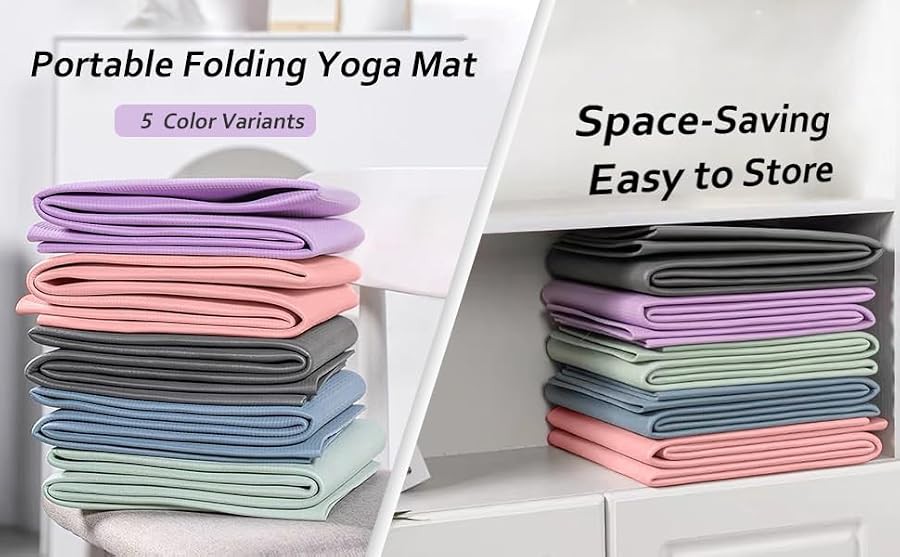 Purple foldable TPE travel exercise mat — photo 5