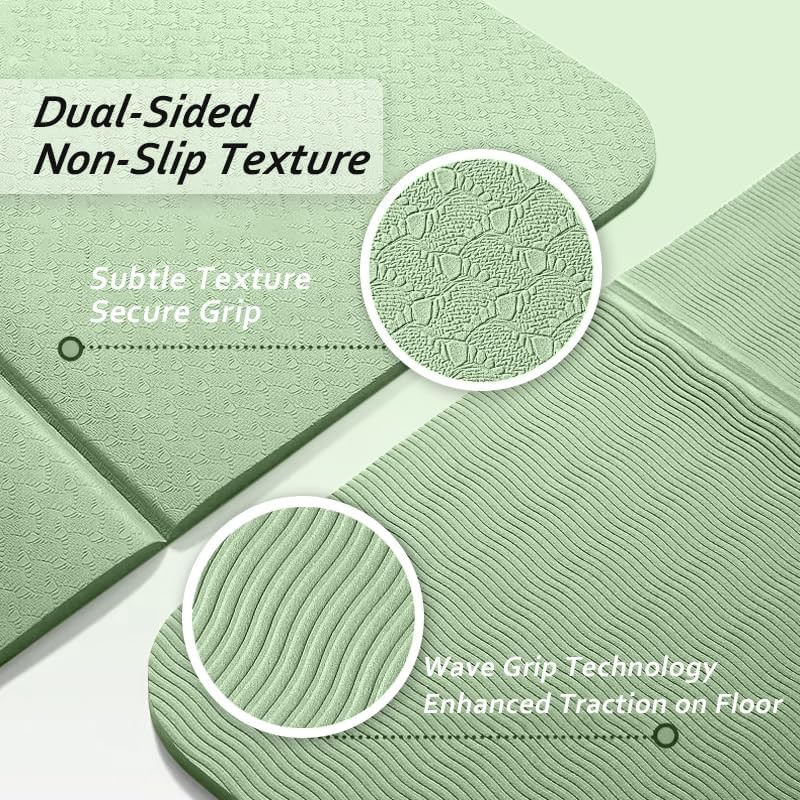 Green foldable TPE outdoor exercise mat — photo 3