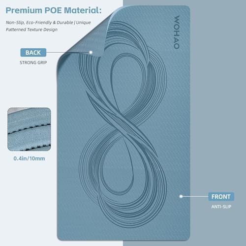 Large blue grey printed yoga mat — photo 3